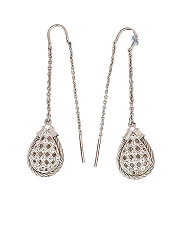 Crown Earrings with 30 White Topaz (0.517Cts)- Blowout Sale