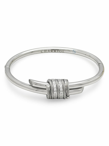 Pre-order: Cable Signature Promesse CZ Stones Bangle