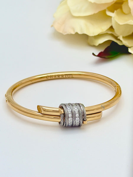 Pre-order: Cable Signature Promesse CZ Stones Bangle