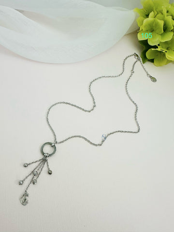 C Logo Fringe Necklace - Blowout Sale