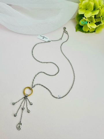 C Logo Fringe Necklace - Blowout Sale